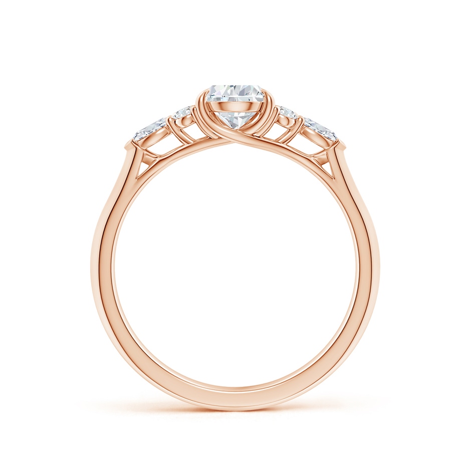 7x5mm FGVS Lab-Grown Pear Shape Diamond Side Stone Engagement Ring with Diamonds in 9K Rose Gold side 199