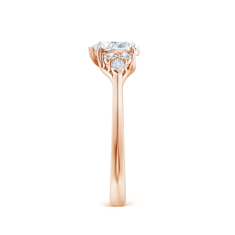 7x5mm FGVS Lab-Grown Pear Shape Diamond Side Stone Engagement Ring with Diamonds in 9K Rose Gold side 299