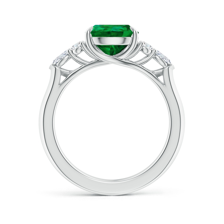 10x8mm Labgrown Lab-Grown Pear Shape Emerald Side Stone Engagement Ring with Diamonds in 18K White Gold side 199