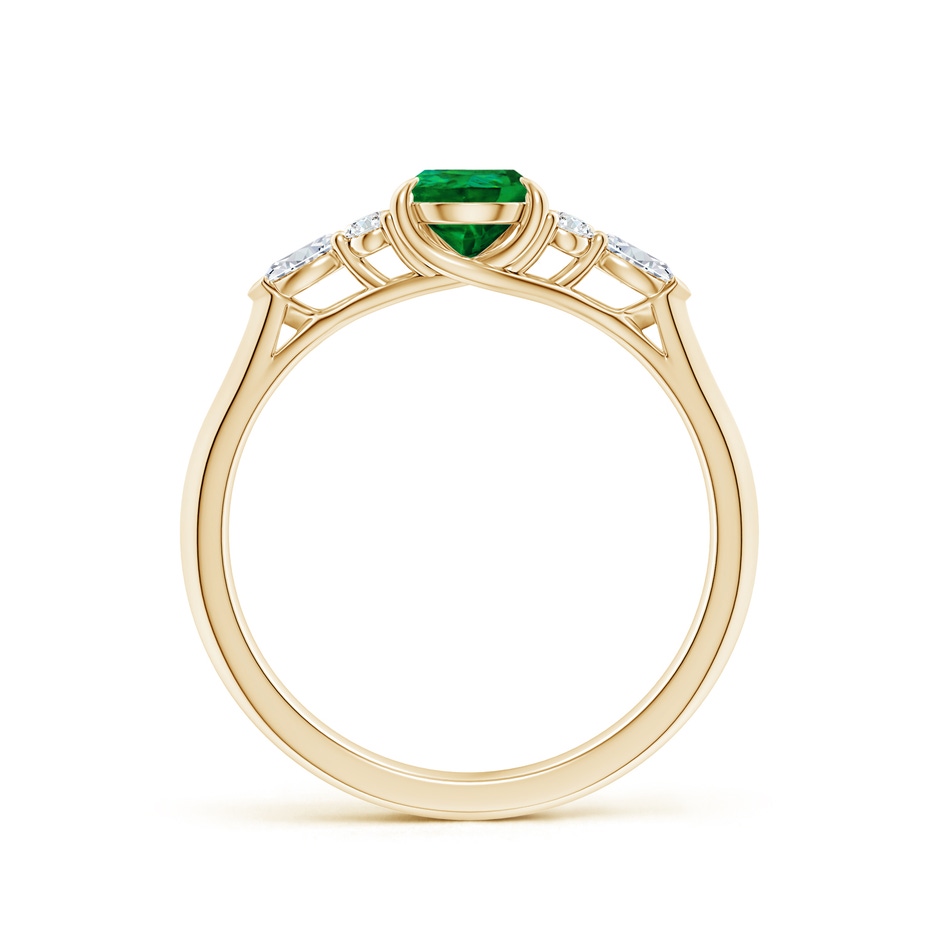 7x5mm Labgrown Lab-Grown Pear Shape Emerald Side Stone Engagement Ring with Diamonds in 10K Yellow Gold side 199