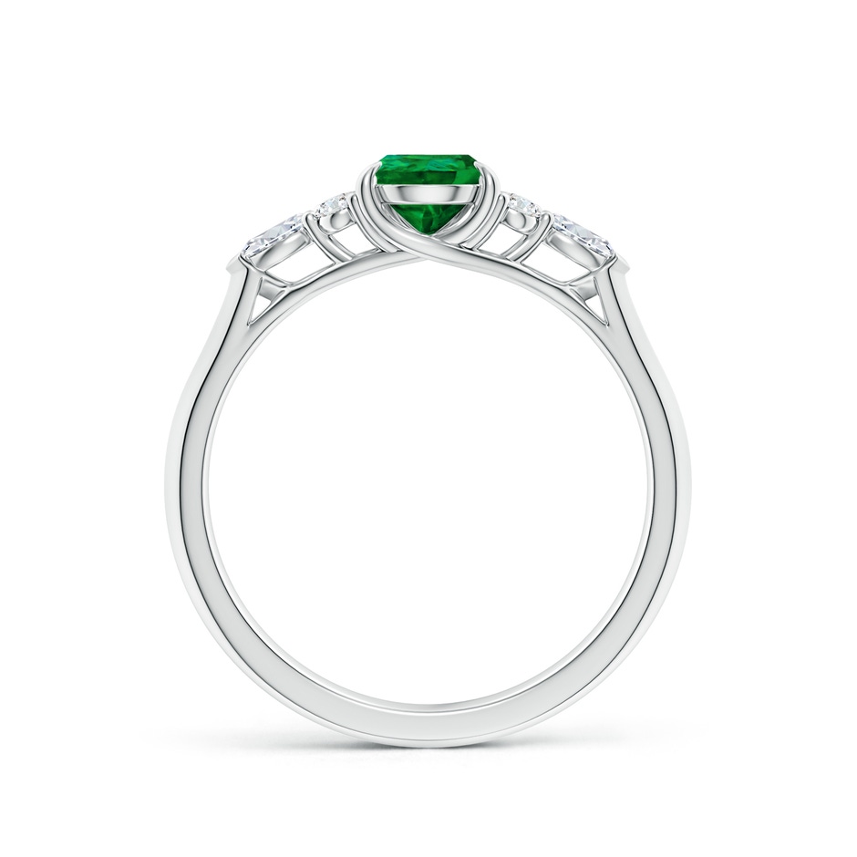 7x5mm Labgrown Lab-Grown Pear Shape Emerald Side Stone Engagement Ring with Diamonds in White Gold side 199