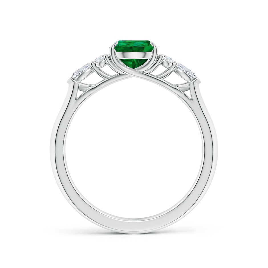 8x6mm Labgrown Lab-Grown Pear Shape Emerald Side Stone Engagement Ring with Diamonds in 9K White Gold side 199