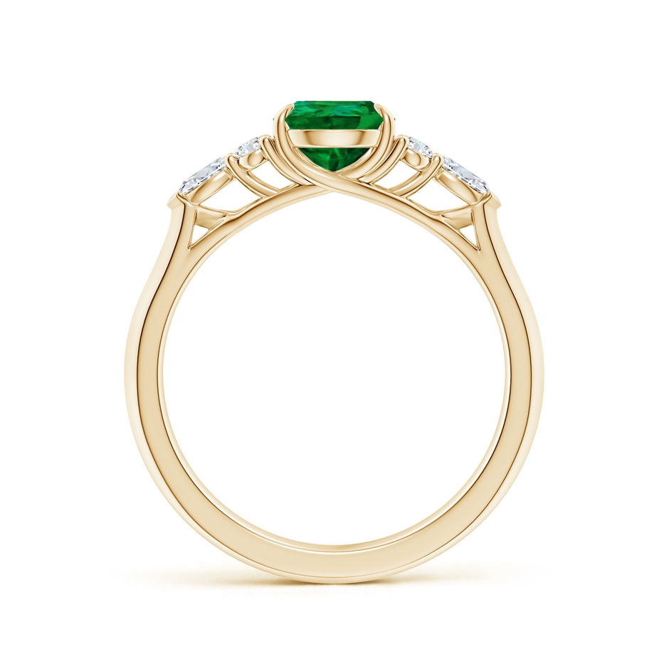 8x6mm Labgrown Lab-Grown Pear Shape Emerald Side Stone Engagement Ring with Diamonds in Yellow Gold side 199