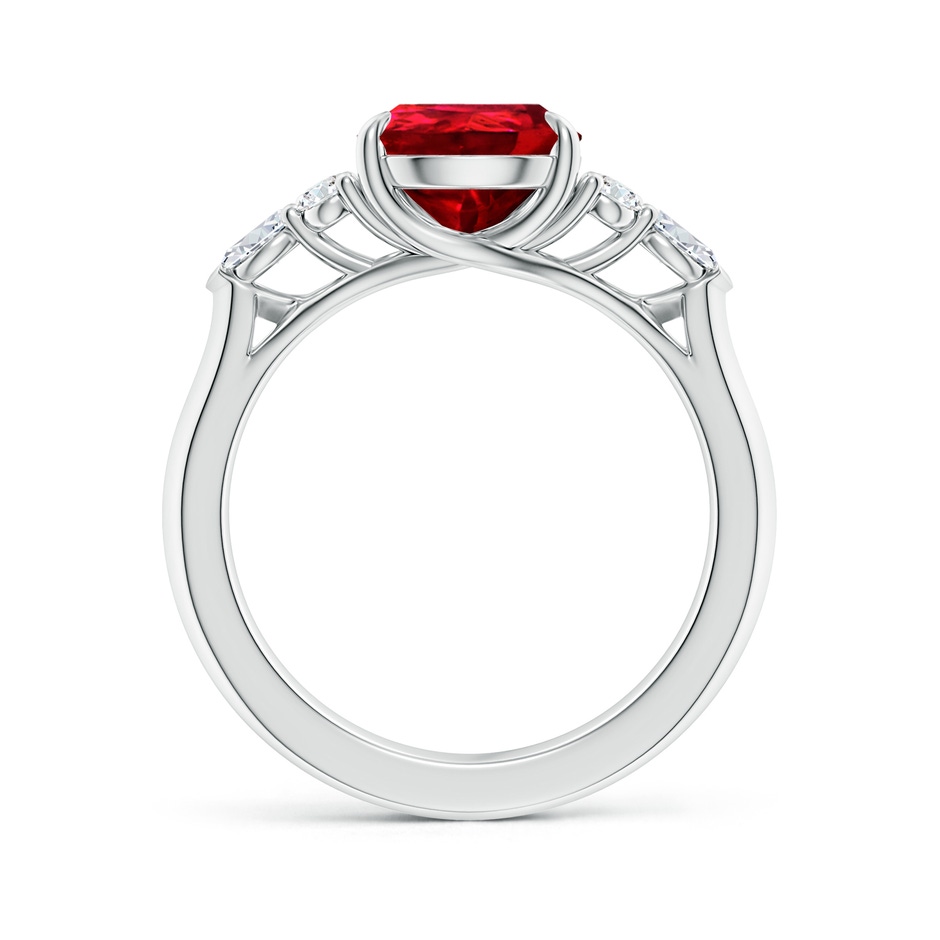 10x8mm Labgrown Lab-Grown Pear Shape Ruby Side Stone Engagement Ring with Diamonds in P950 Platinum side 199