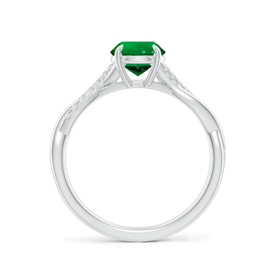 6.5mm Labgrown Lab-Grown Round Emerald Twisted Shank Engagement Ring in P950 Platinum side 199
