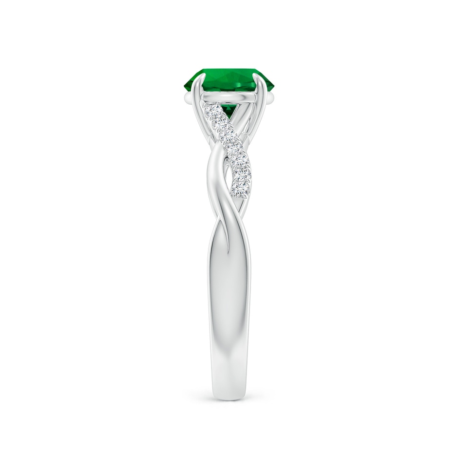 6.5mm Labgrown Lab-Grown Round Emerald Twisted Shank Engagement Ring in P950 Platinum side 299