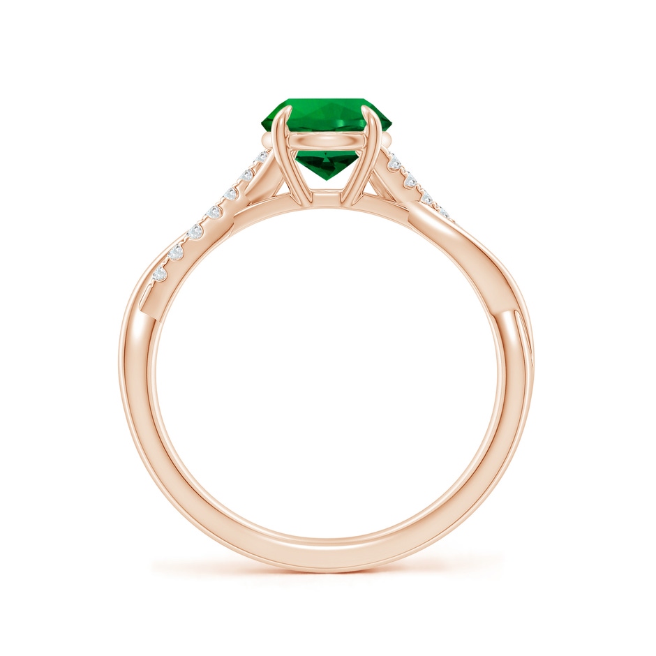 6.5mm Labgrown Lab-Grown Round Emerald Twisted Shank Engagement Ring in Rose Gold side 199
