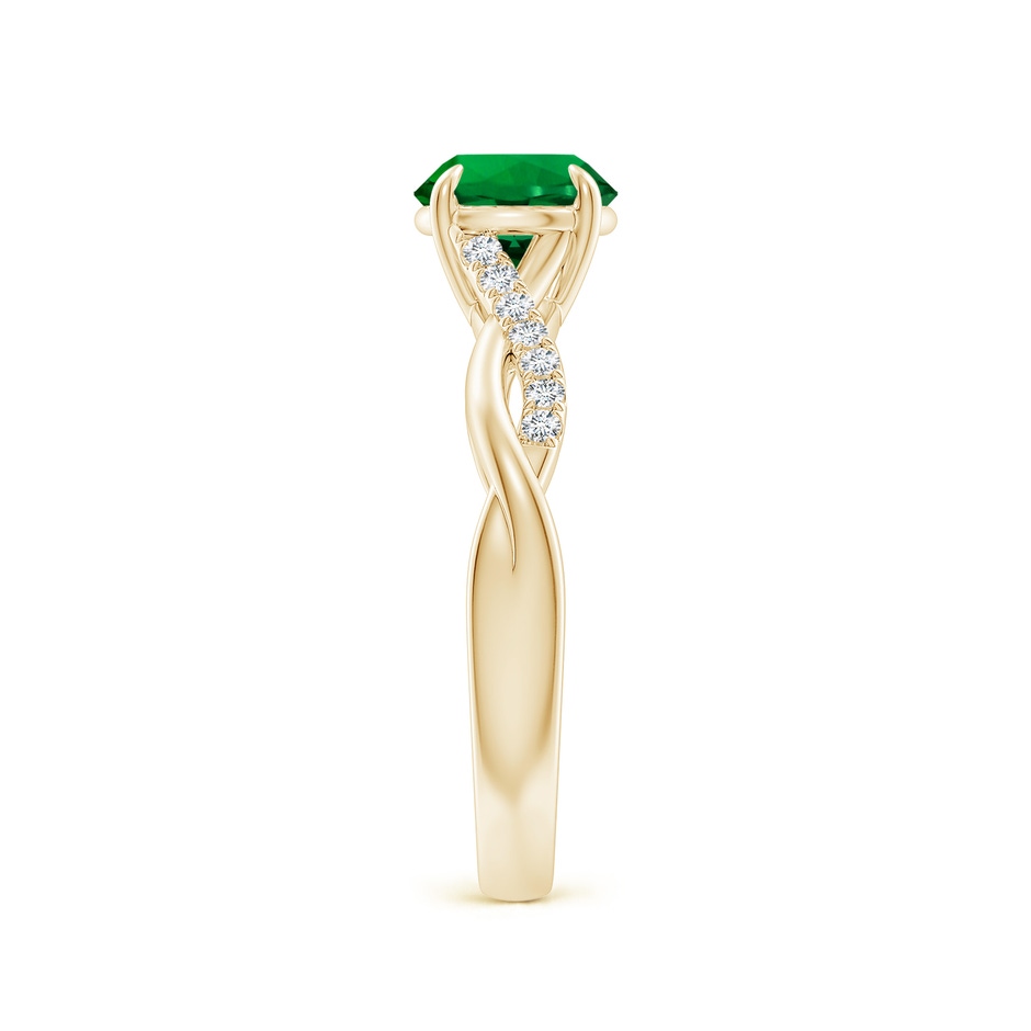 6.5mm Labgrown Lab-Grown Round Emerald Twisted Shank Engagement Ring in Yellow Gold side 299