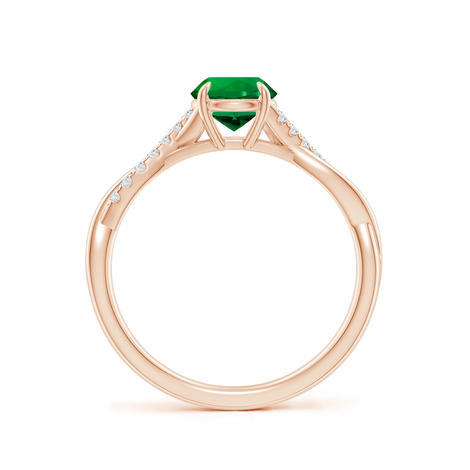 6mm Labgrown Lab-Grown Round Emerald Twisted Shank Engagement Ring in Rose Gold side 199
