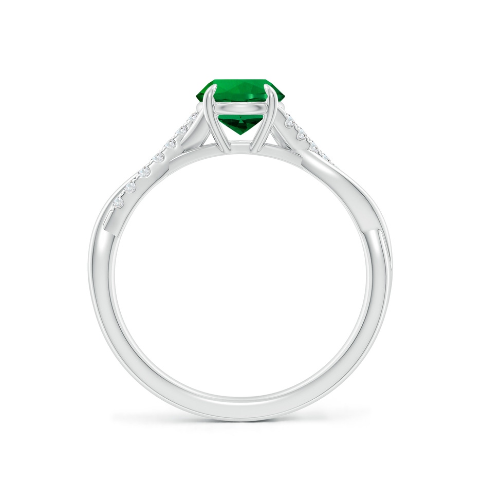 6mm Labgrown Lab-Grown Round Emerald Twisted Shank Engagement Ring in White Gold side 199