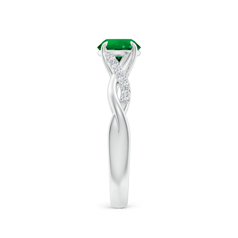 6mm Labgrown Lab-Grown Round Emerald Twisted Shank Engagement Ring in White Gold side 299