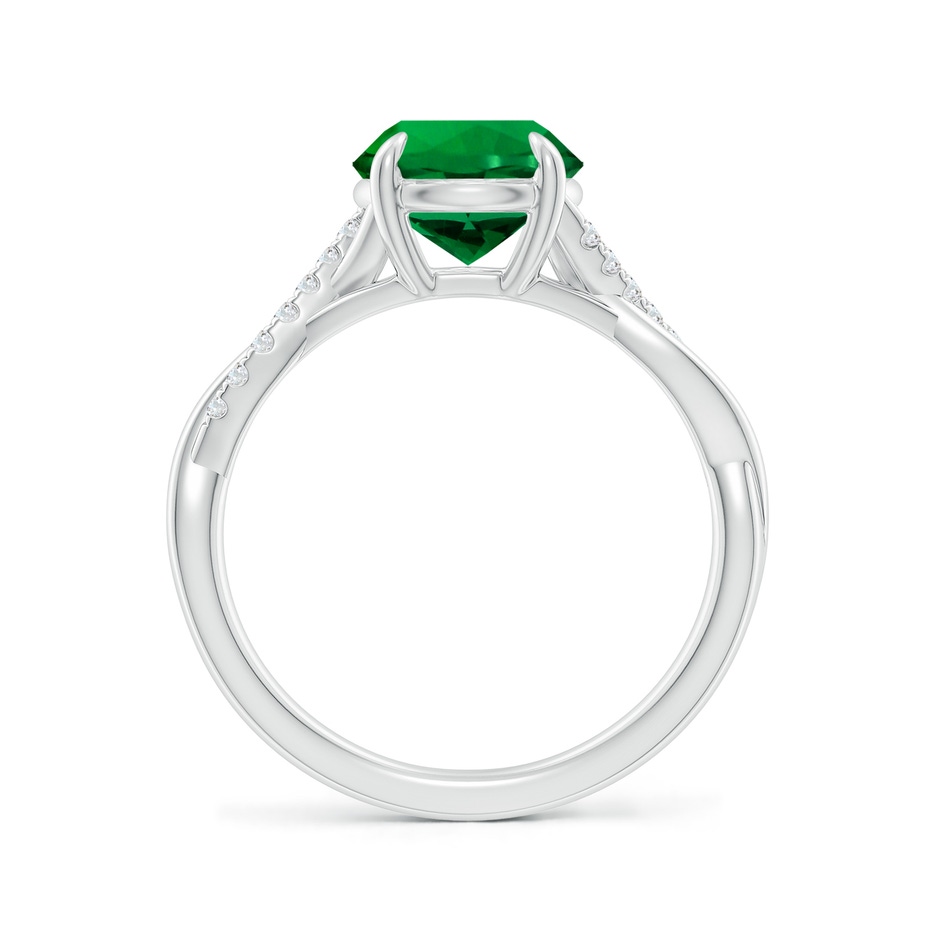 8mm Labgrown Lab-Grown Round Emerald Twisted Shank Engagement Ring in White Gold side 199