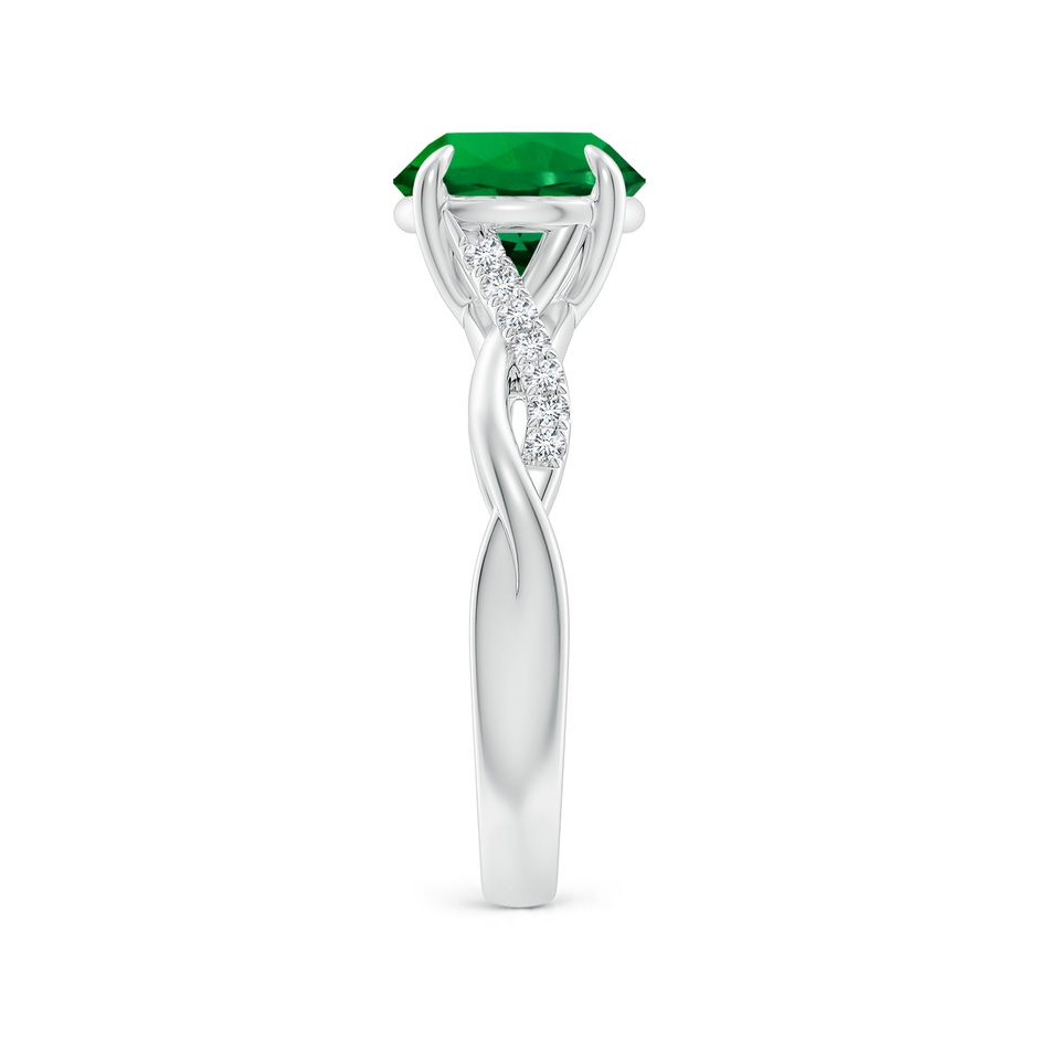 8mm Labgrown Lab-Grown Round Emerald Twisted Shank Engagement Ring in White Gold side 299