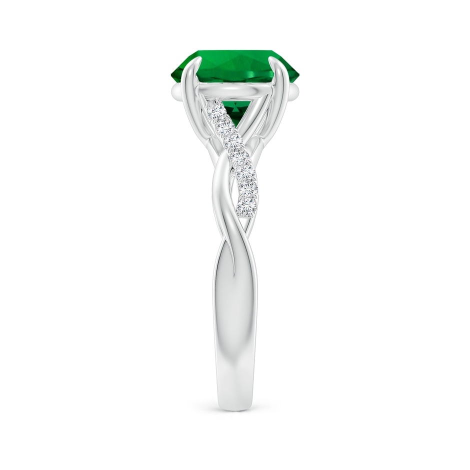 9mm Labgrown Lab-Grown Round Emerald Twisted Shank Engagement Ring in White Gold side 299