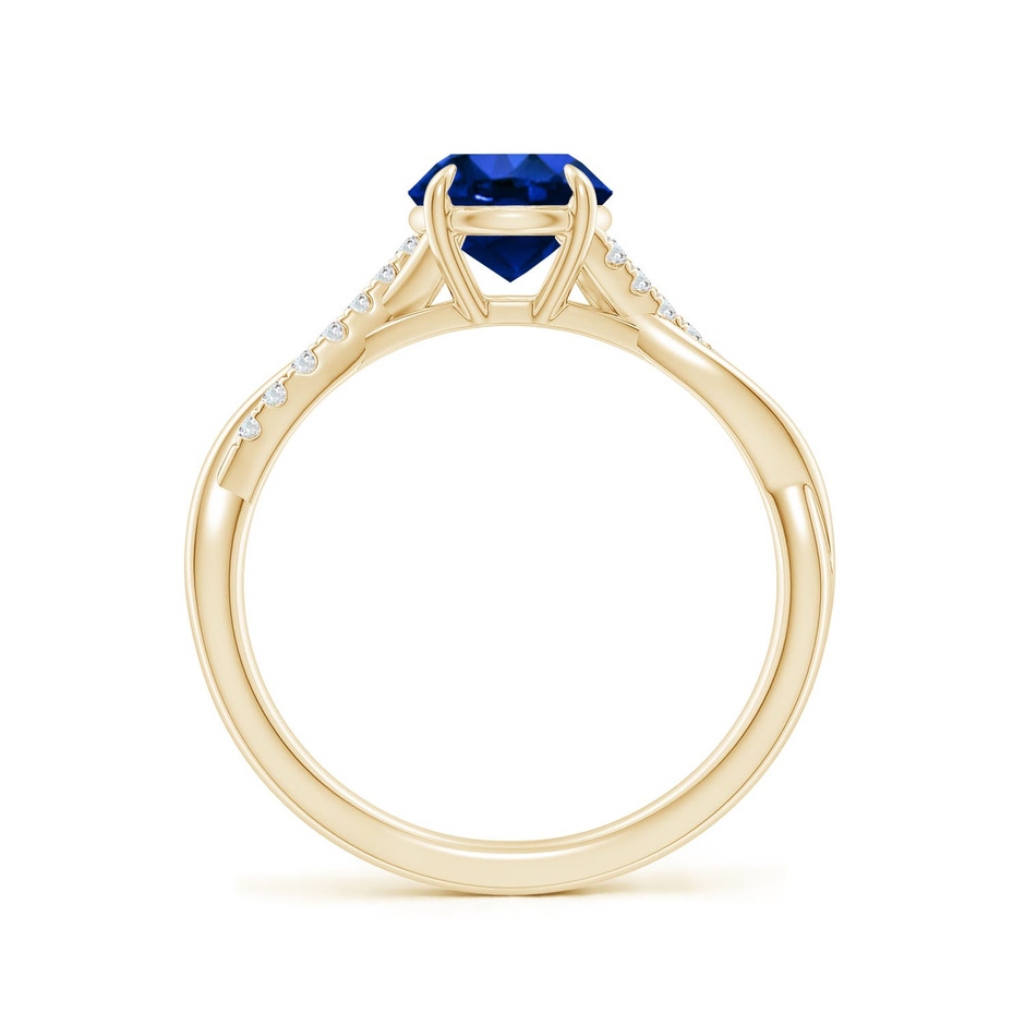 6.5mm Labgrown Lab-Grown Round Blue Sapphire Twisted Shank Engagement Ring in 18K Yellow Gold side 199