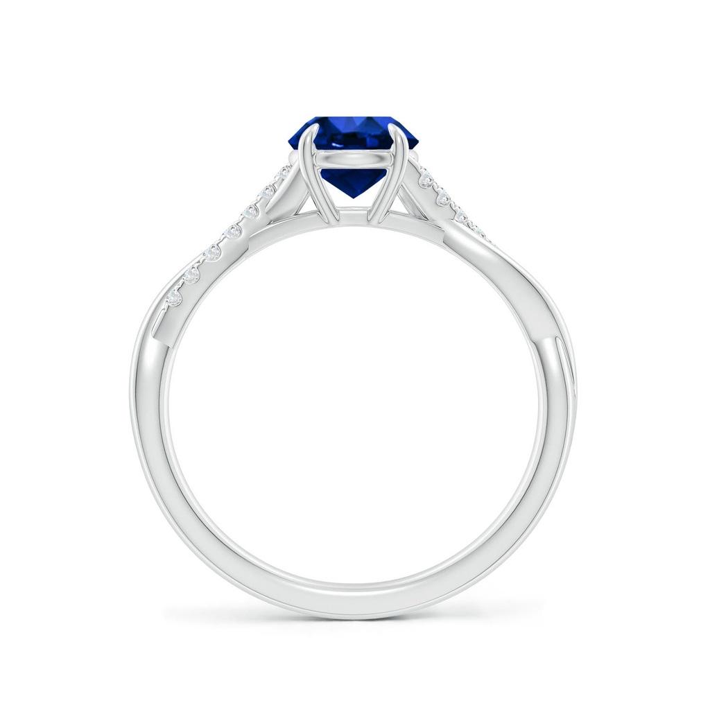 6mm Labgrown Lab-Grown Round Blue Sapphire Twisted Shank Engagement Ring in P950 Platinum - side 199