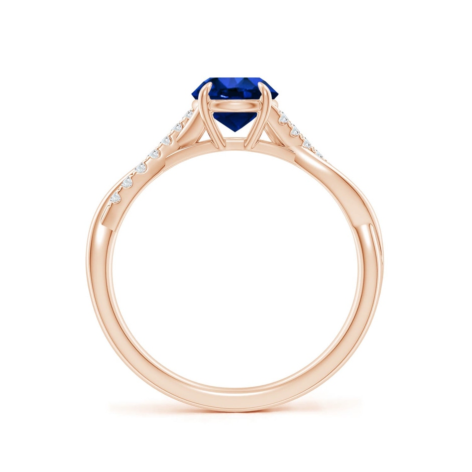 6mm Labgrown Lab-Grown Round Blue Sapphire Twisted Shank Engagement Ring in Rose Gold side 199