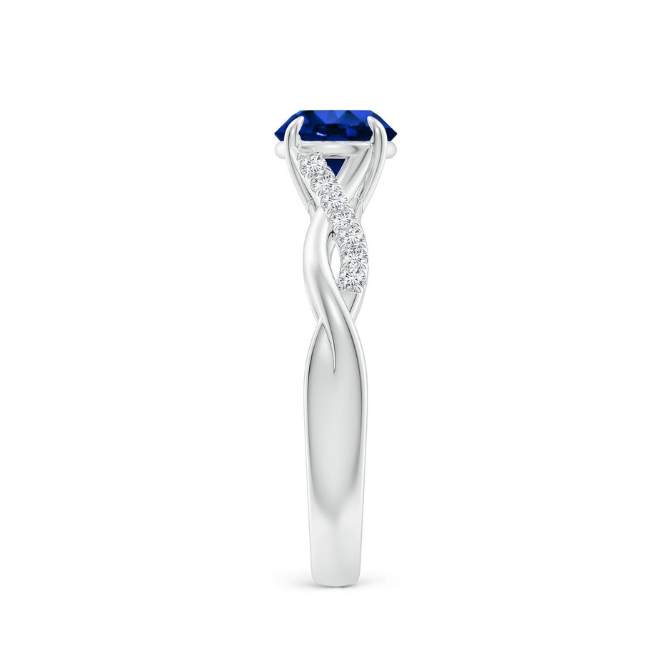 6mm Labgrown Lab-Grown Round Blue Sapphire Twisted Shank Engagement Ring in White Gold side 299