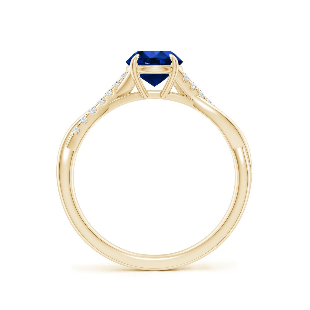 6mm Labgrown Lab-Grown Round Blue Sapphire Twisted Shank Engagement Ring in Yellow Gold - side 199