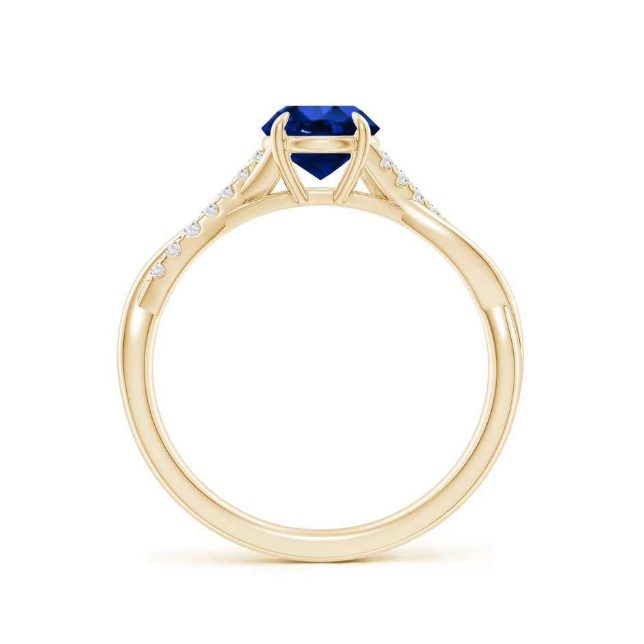 6mm Labgrown Lab-Grown Round Blue Sapphire Twisted Shank Engagement Ring in Yellow Gold side 199
