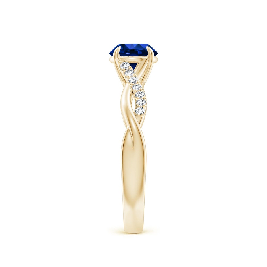 6mm Labgrown Lab-Grown Round Blue Sapphire Twisted Shank Engagement Ring in Yellow Gold side 299