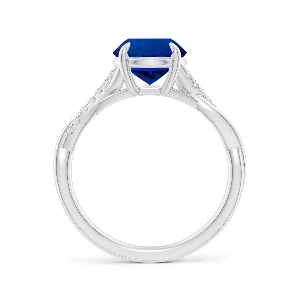 8mm Labgrown Lab-Grown Round Blue Sapphire Twisted Shank Engagement Ring in White Gold Side 199