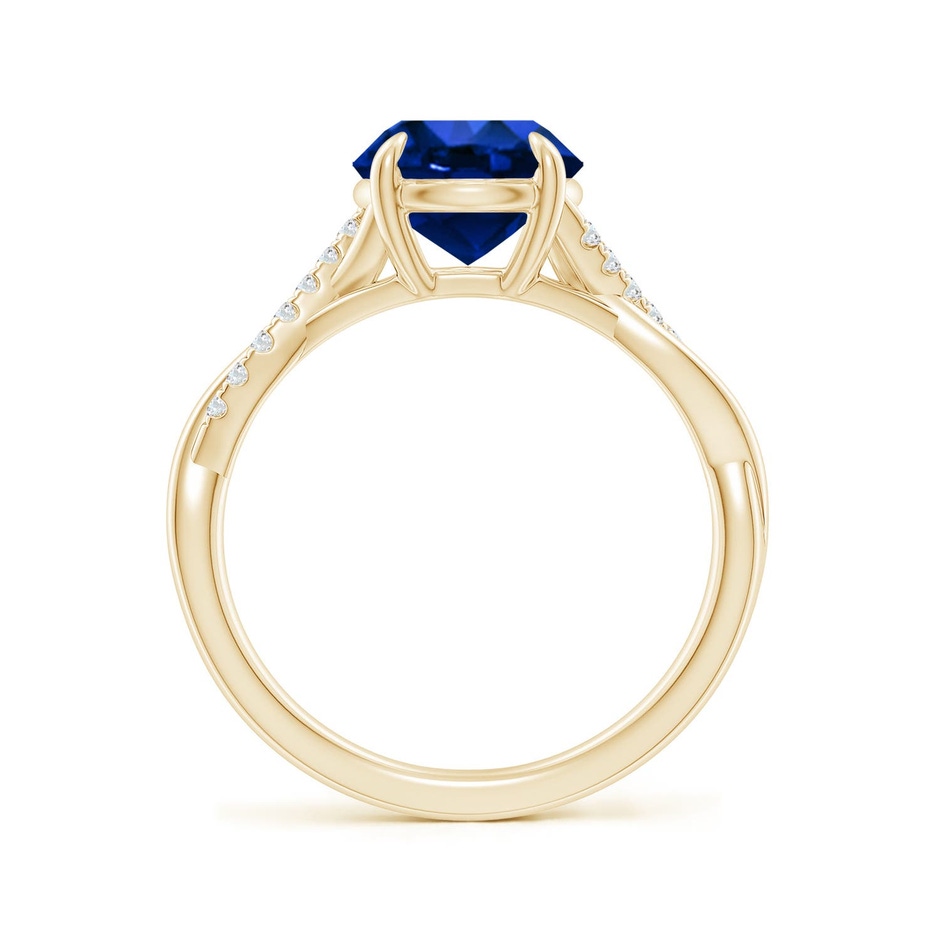 8mm Labgrown Lab-Grown Round Blue Sapphire Twisted Shank Engagement Ring in Yellow Gold side 199