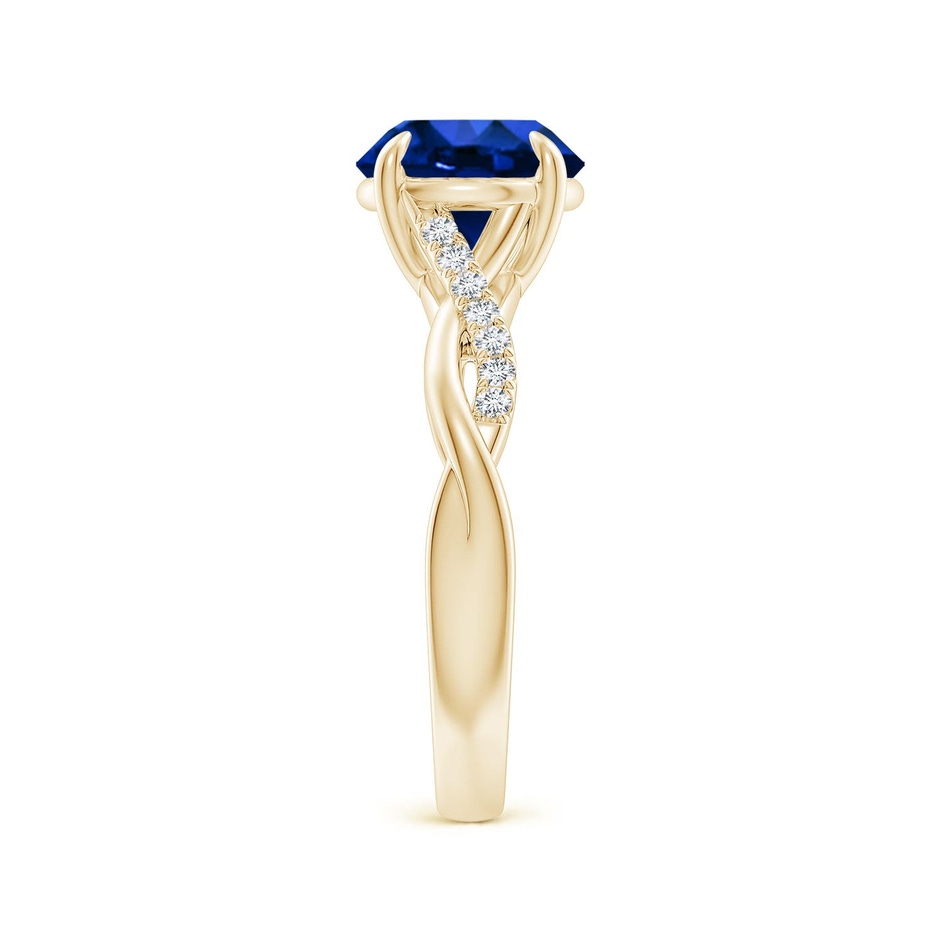 8mm Labgrown Lab-Grown Round Blue Sapphire Twisted Shank Engagement Ring in Yellow Gold side 299
