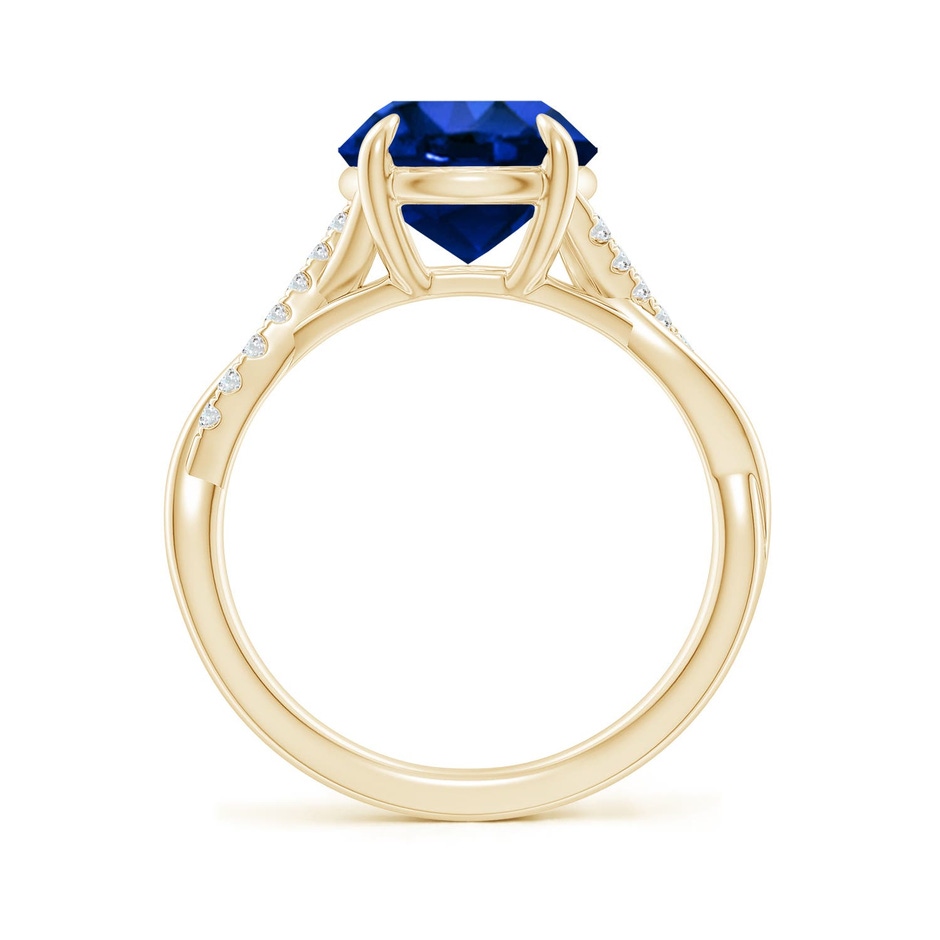 9mm Labgrown Lab-Grown Round Blue Sapphire Twisted Shank Engagement Ring in 18K Yellow Gold side 199