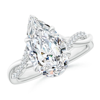 14x8mm FGVS Lab-Grown Pear-Shaped Diamond Twisted Shank Engagement Ring in P950 Platinum