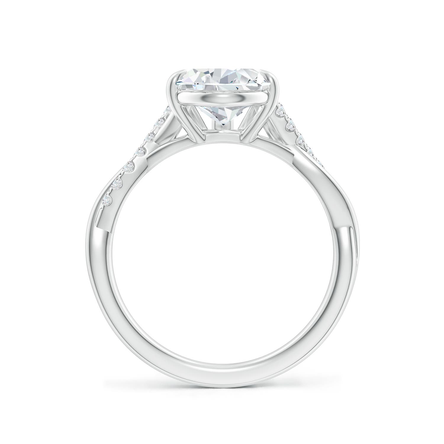 14x8mm FGVS Lab-Grown Pear-Shaped Diamond Twisted Shank Engagement Ring in White Gold