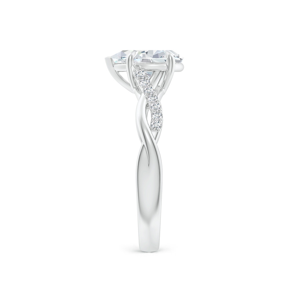 9x7mm FGVS Lab-Grown Pear-Shaped Diamond Twisted Shank Engagement Ring in P950 Platinum side 299