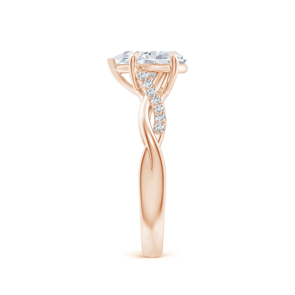 9x7mm FGVS Lab-Grown Pear-Shaped Diamond Twisted Shank Engagement Ring in Rose Gold side 299