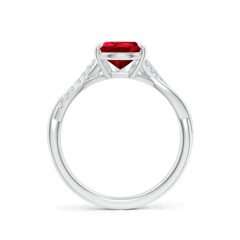 9x7mm Labgrown Lab-Grown Pear-Shaped Ruby Twisted Shank Engagement Ring in 18K White Gold side 199