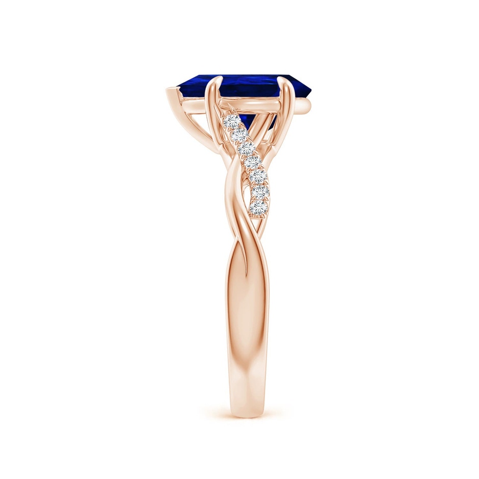 10x8mm Labgrown Lab-Grown Pear-Shaped Blue Sapphire Twisted Shank Engagement Ring in 18K Rose Gold side 299