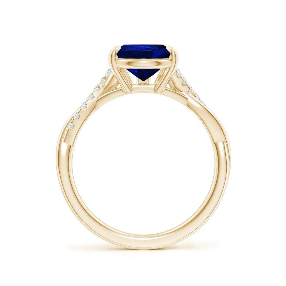 10x8mm Labgrown Lab-Grown Pear-Shaped Blue Sapphire Twisted Shank Engagement Ring in Yellow Gold side 199