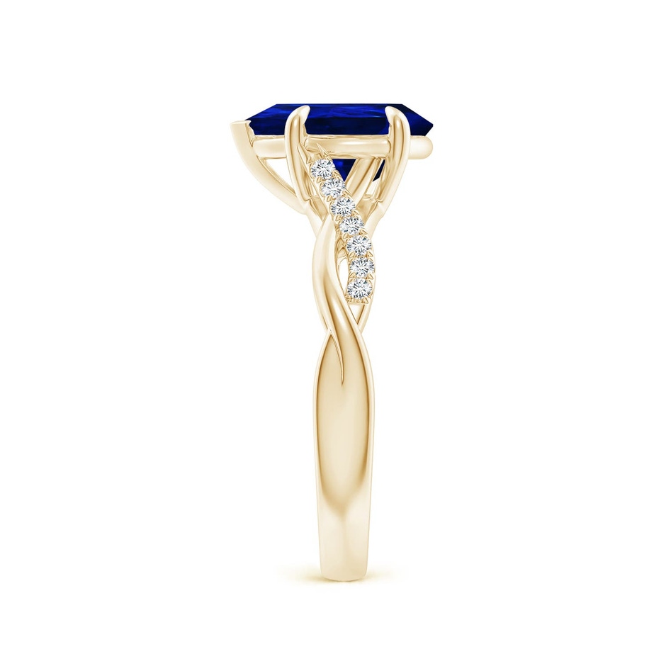 10x8mm Labgrown Lab-Grown Pear-Shaped Blue Sapphire Twisted Shank Engagement Ring in Yellow Gold side 299