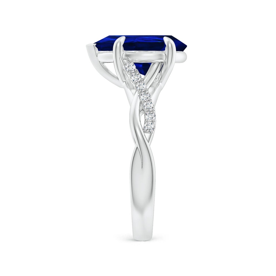 12x10mm Labgrown Lab-Grown Pear-Shaped Blue Sapphire Twisted Shank Engagement Ring in 18K White Gold side 299