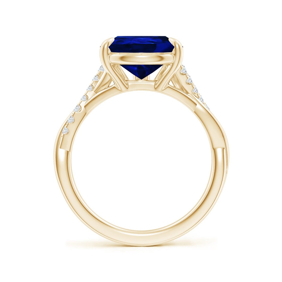12x10mm Labgrown Lab-Grown Pear-Shaped Blue Sapphire Twisted Shank Engagement Ring in 18K Yellow Gold side 199