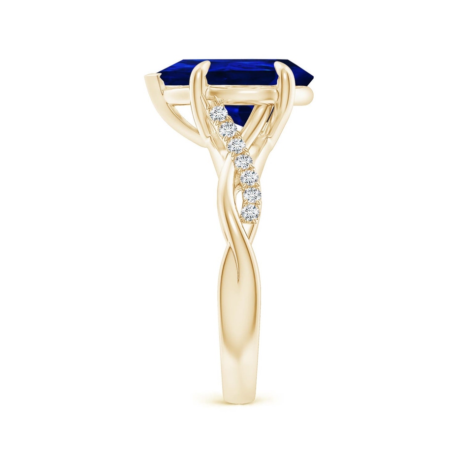 12x10mm Labgrown Lab-Grown Pear-Shaped Blue Sapphire Twisted Shank Engagement Ring in 18K Yellow Gold side 299