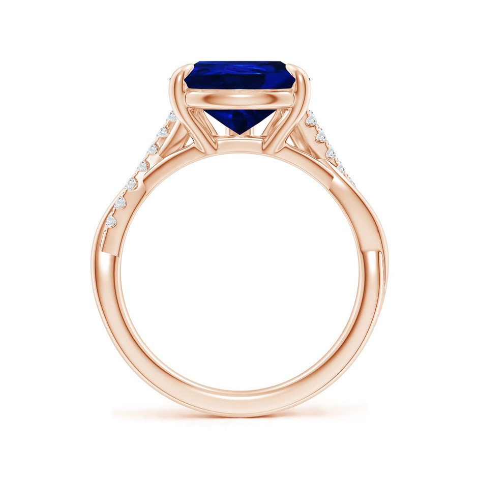 12x10mm Labgrown Lab-Grown Pear-Shaped Blue Sapphire Twisted Shank Engagement Ring in Rose Gold side 199
