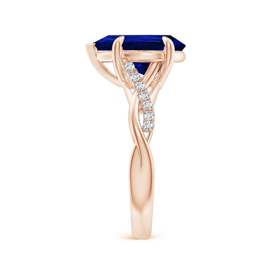 12x10mm Labgrown Lab-Grown Pear-Shaped Blue Sapphire Twisted Shank Engagement Ring in Rose Gold side 299