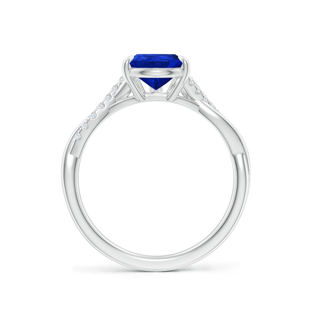 9x7mm Labgrown Lab-Grown Pear-Shaped Blue Sapphire Twisted Shank Engagement Ring in White Gold Side 199