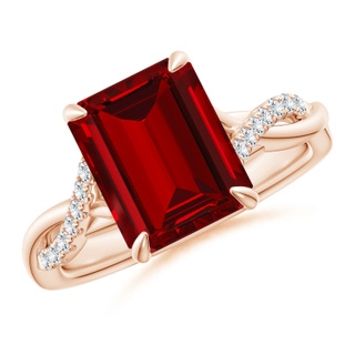 Emerald Cut Lab-Grown Lab Grown Ruby