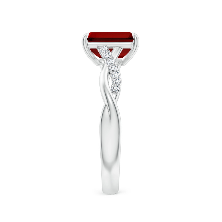 8x6mm Labgrown Lab-Grown Emerald-Cut Ruby Twisted Shank Engagement Ring in White Gold side 299