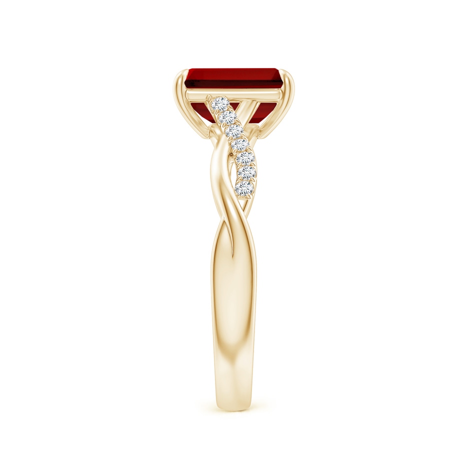 8x6mm Labgrown Lab-Grown Emerald-Cut Ruby Twisted Shank Engagement Ring in Yellow Gold side 299