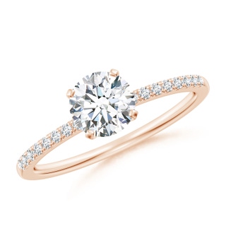 5.9mm FGVS Lab-Grown Peg Head Round Diamond Classic Engagement Ring in Rose Gold