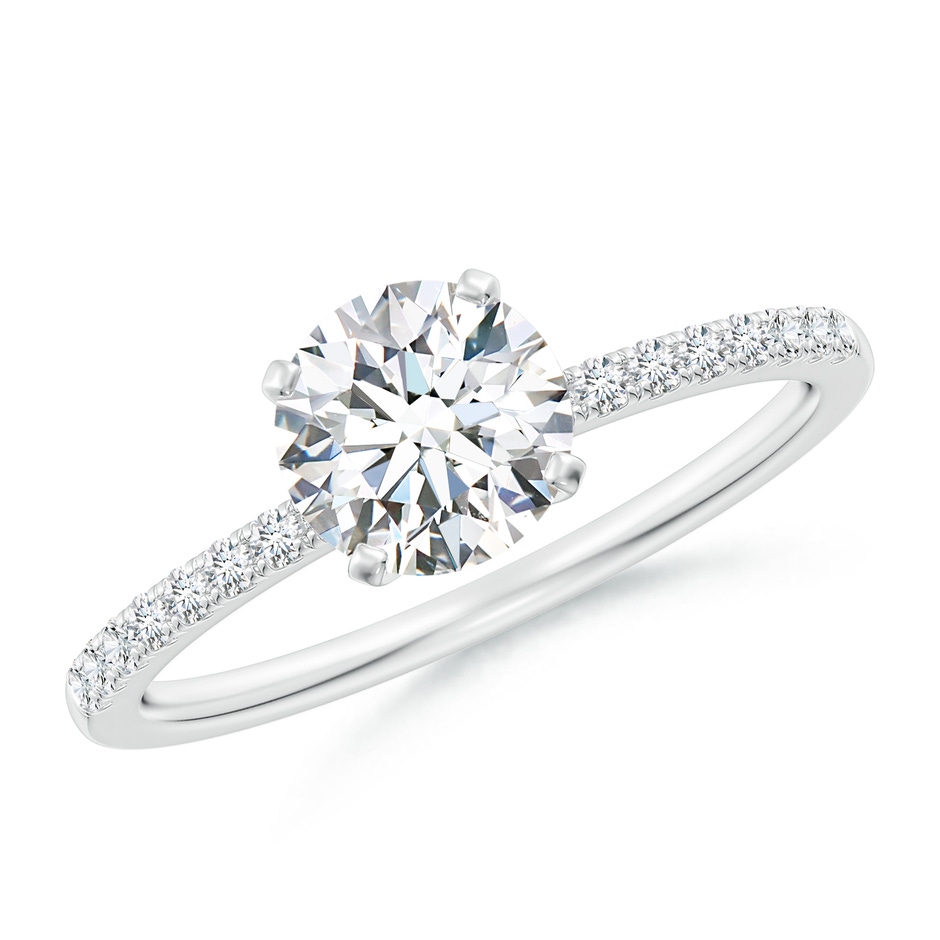 6.4mm FGVS Lab-Grown Peg Head Round Diamond Classic Engagement Ring in P950 Platinum 