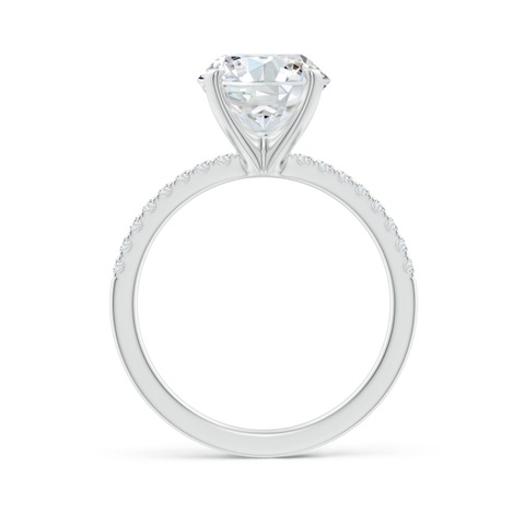 9.2mm FGVS Lab-Grown Peg Head Round Diamond Classic Engagement Ring in White Gold