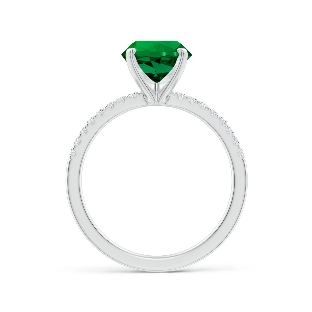 8mm Labgrown Lab-Grown Peg Head Round Emerald Classic Engagement Ring in White Gold Side 199
